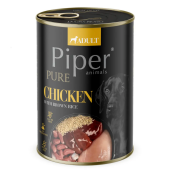 PIPER PURE Dog Adult храна за кучета с пилешко и кафяв ориз, 400 гр.